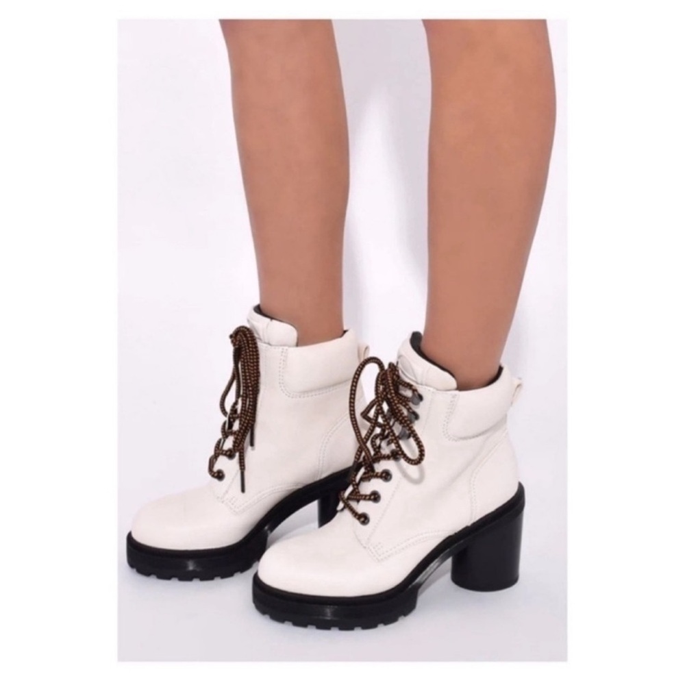 New! MARC JACOBS Crosby Square Heel
Toe Leather Platform Hiking Boots - Picture 6 of 14